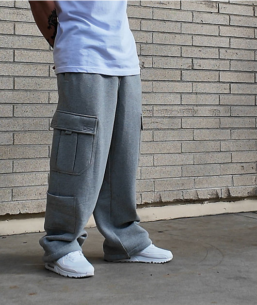 Ninth Hall Fundamentals Stash Grey Baggy Cargo Sweatpants Zumiez