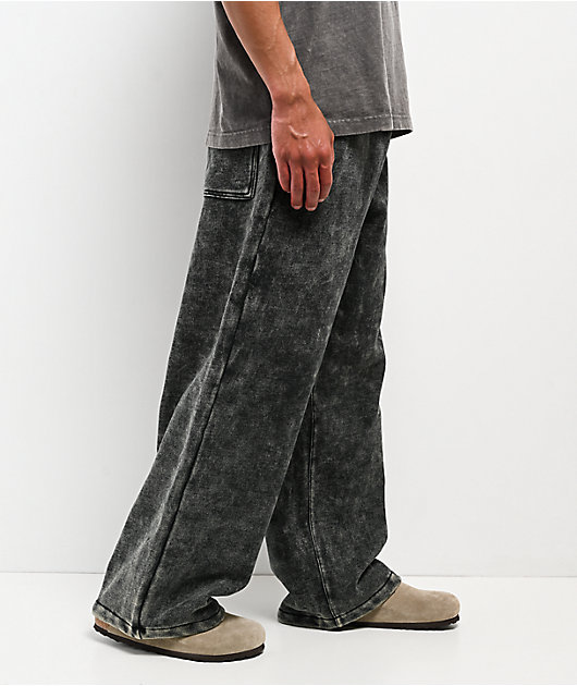 Ninth Hall Fundamentals Static Black Wash Baggy Sweatpants