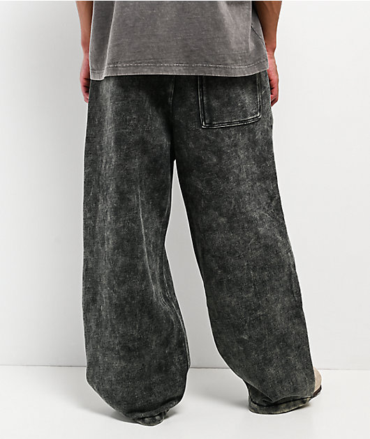 Ninth Hall Fundamentals Static Black Wash Baggy Sweatpants
