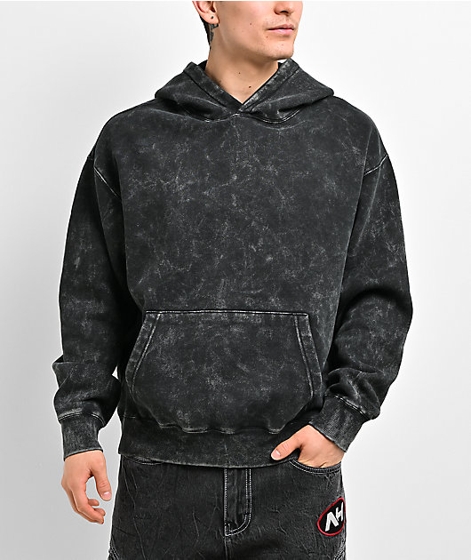 Ninth Hall Fundamentals Static Black Wash Boxy Hoodie