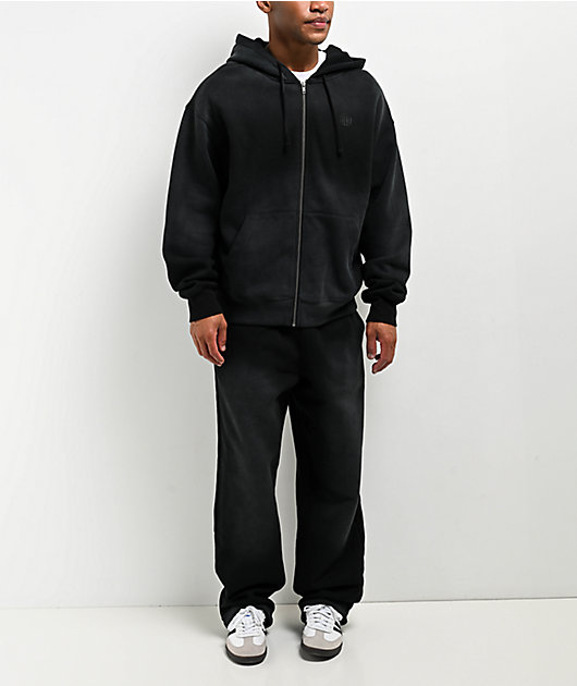 Ninth Hall Fundamentals Sunbleached Black Wash Loose Sweatpants
