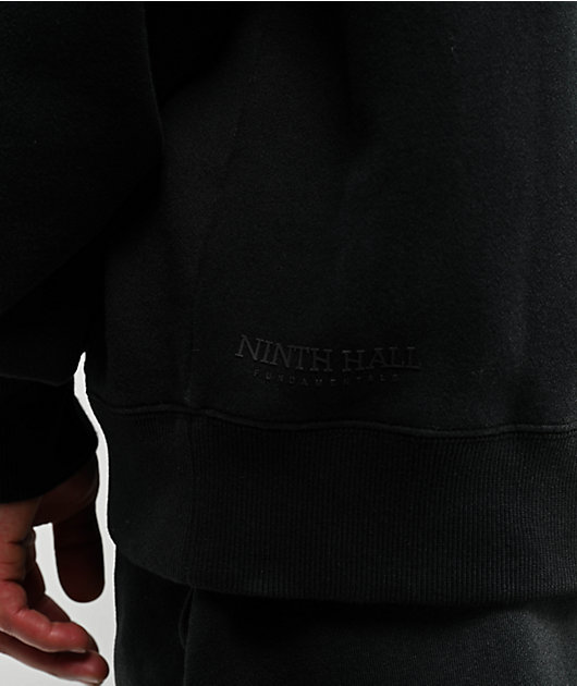 Ninth Hall Fundamentals Sunbleached Black Wash Zip Hoodie