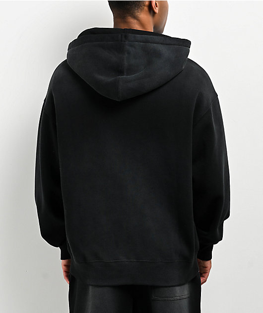 Ninth Hall Fundamentals Sunbleached Black Wash Zip Hoodie