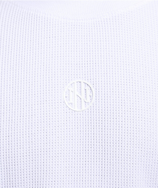 Ninth Hall Fundamentals White Boxy Thermal Long Sleeve T-Shirt