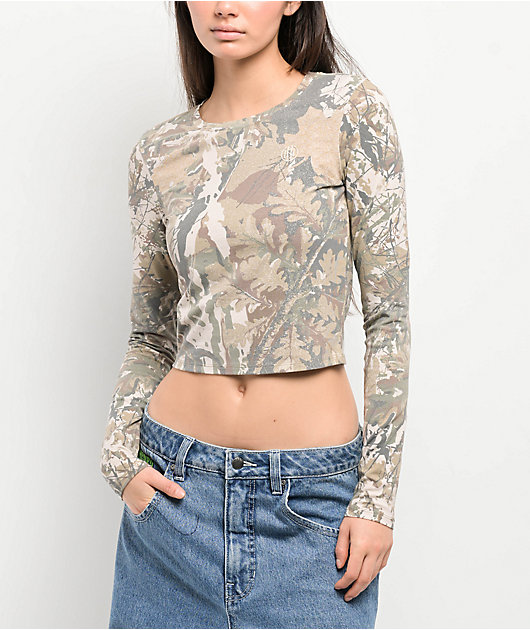 Ninth Hall Fundementals Light Camo Crop Long Sleeve T-Shirt