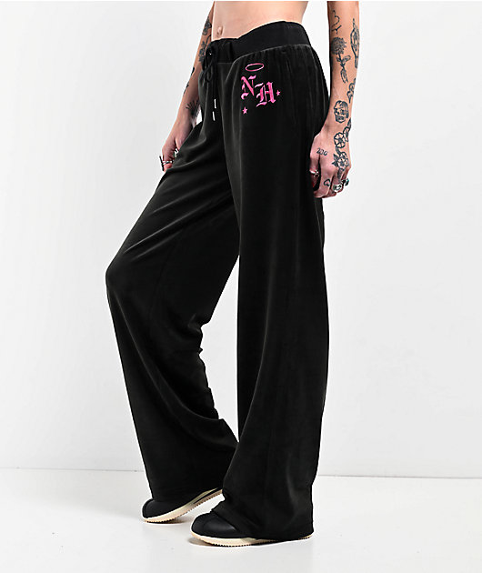 ◇EXPIRED GIRL◇ Signature Velvet Trackpants BLACK Expired Girl [M size pre-order delivery 10/11] Star Velvet