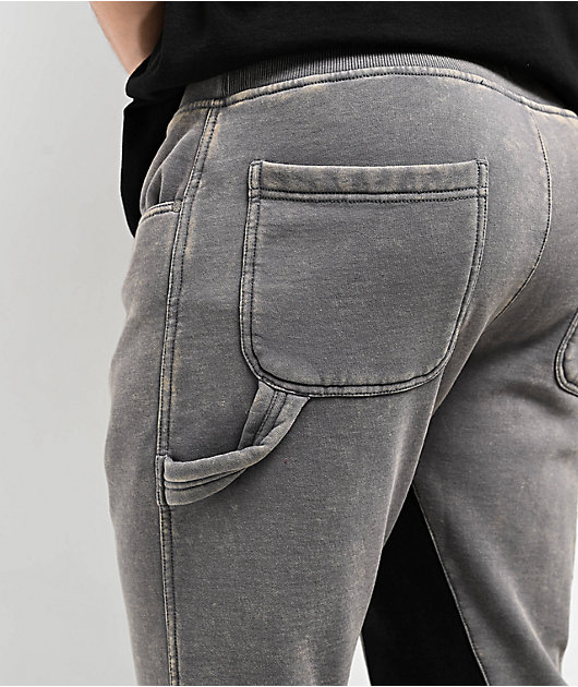 Ninth Hall Grey & Black Wash Stacked Flare Sweatpants