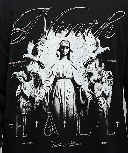 Ninth Hall Heaven Can Wait Black Long Sleeve T-Shirt