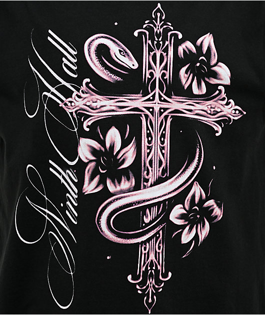 Ninth Hall Heavenly Decay Cross Black Boxy T-Shirt