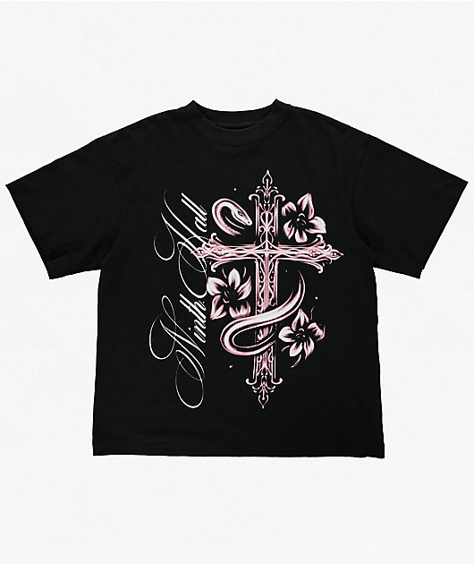 Ninth Hall Heavenly Decay Cross Black Boxy T-Shirt