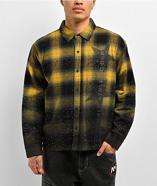 Ninth Hall Icon Black & Yellow Boxy Flannel Shirt