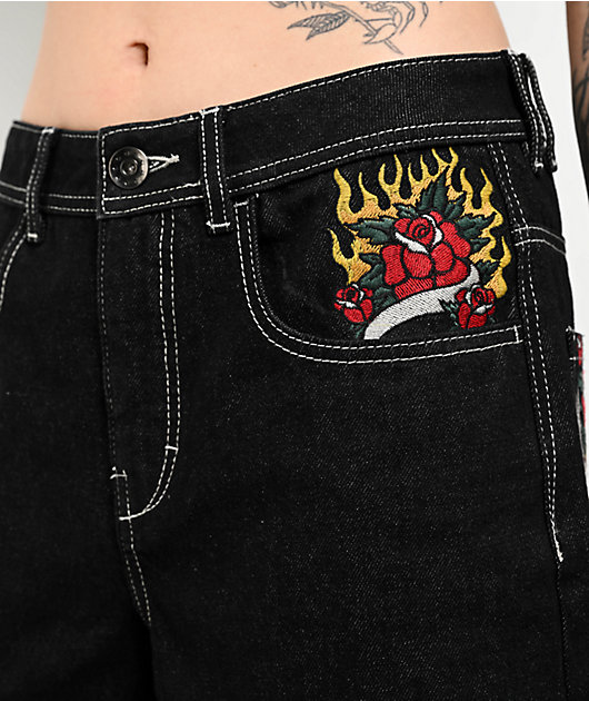 Ninth Hall Idle Black Wash Shorts | Zumiez