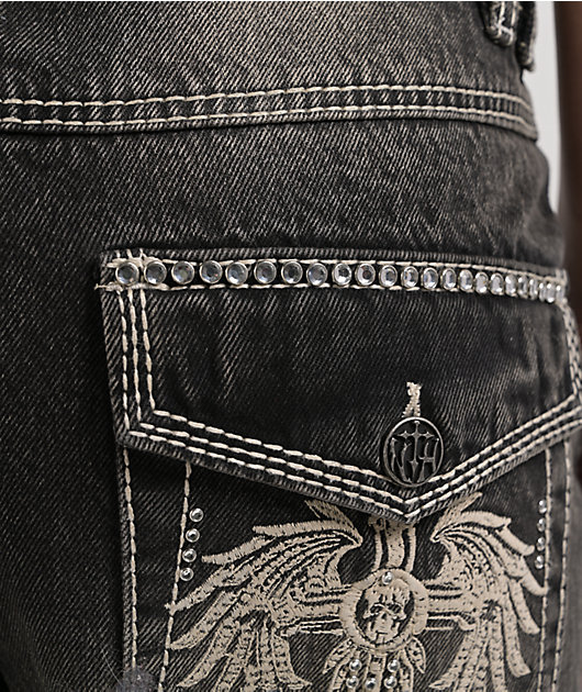 Ninth Hall Idle Chapel Black Wash Straight Leg Jeans