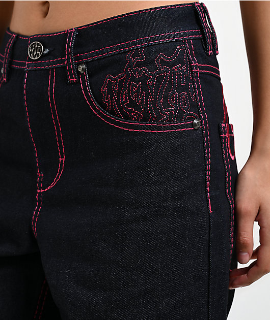 Ninth Hall Idle Cuffed Blue Wash Straight Leg Jeans | Zumiez