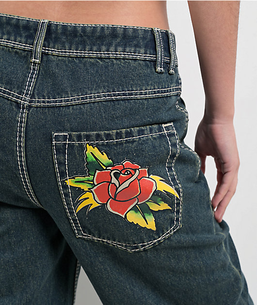 Ninth Hall Idle Printed Blue Dark Wash Straight Leg Jeans | Zumiez Ninth Hall Idle Printed Blue Dark Wash Straight Leg Jeans | Zumiez