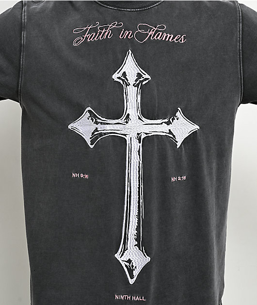 Ninth Hall In Flames Charcoal Wash T-Shirt
