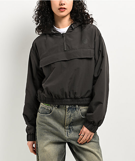 Ninth Hall Iris Washed Black Windbreaker Jacket | Zumiez