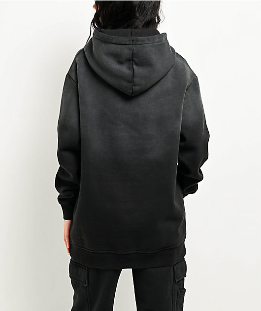 Ninth Hall Jayce Black Sun Bleached Oversized Hoodie