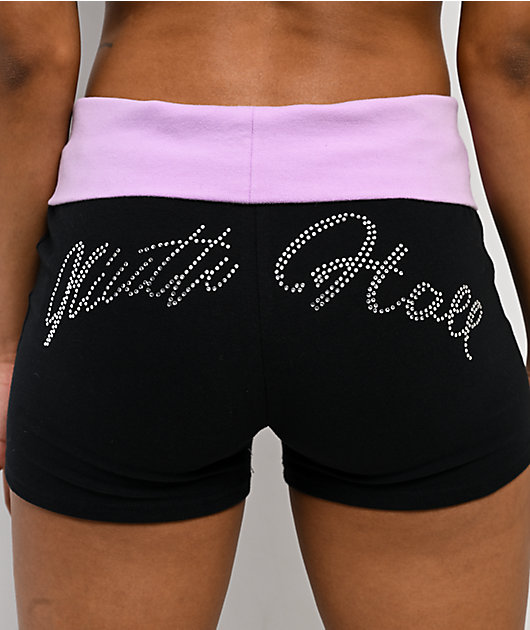OVER, UNDER, AROUND & THROUGH　ティム　バーバー Ninth Hall Jennifer Cross & Wings Black Foldover Shorts | Zumiez