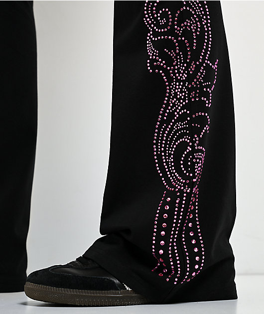 Ninth Hall Joella Cheetah Print Pink Fold Over Flare Leggings