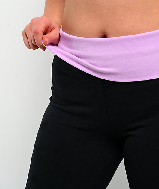 Ninth Hall Joella Cross Black Fold over Flare Leggings