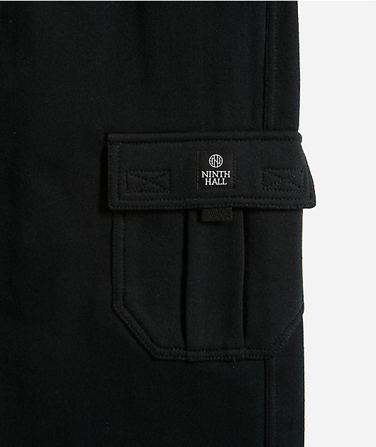 Ninth Hall Kids Stash Black Cargo Sweatpants