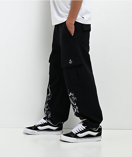 Ninth Hall Kids Stash Black Cargo Sweatpants