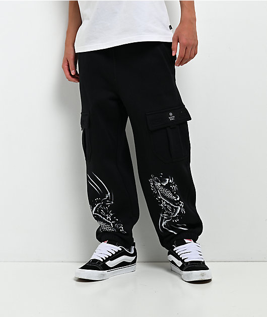 Ninth Hall Kids Stash Black Cargo Sweatpants