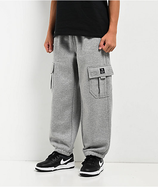 Ninth Hall Kids Stash Cargo Heather Grey Sweatpants | Zumiez