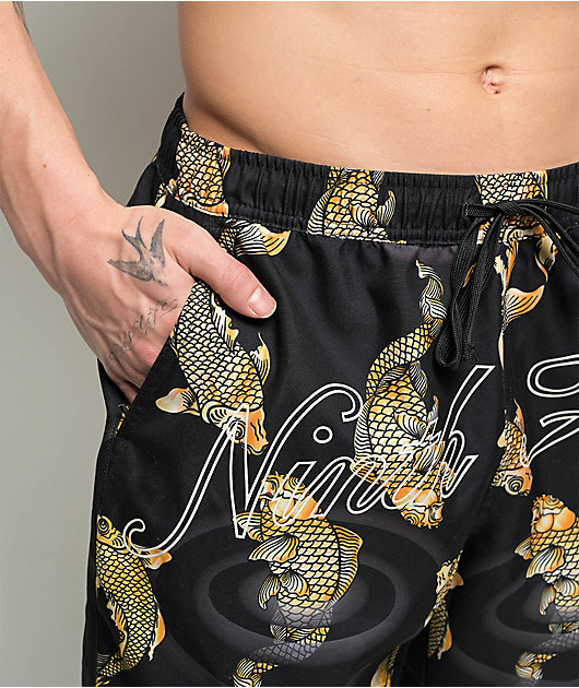Ninth Hall Koi Black Board Shorts