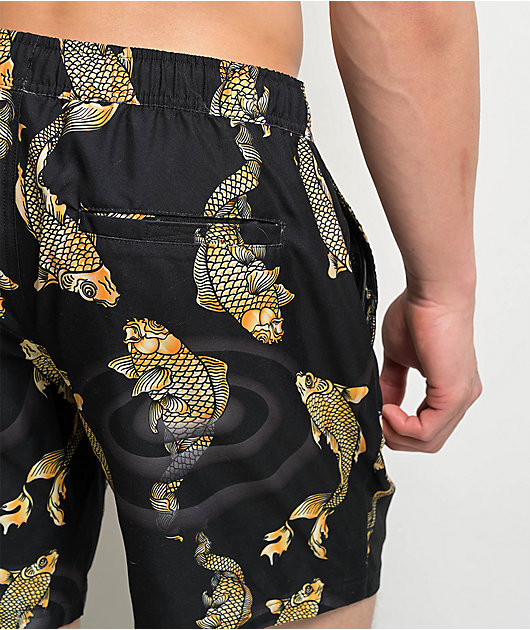 Ninth Hall Koi Black Board Shorts