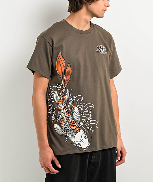 ouf シャツ Ninth Hall Koi Pond Olive T-Shirt | Zumiez