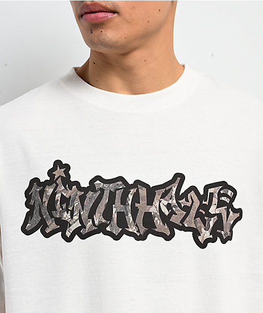 Ninth Hall Leaf Me Alone White Boxy T-Shirt | Zumiez