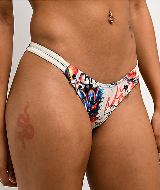 Ninth Hall Leslie White High Leg Bikini Bottom