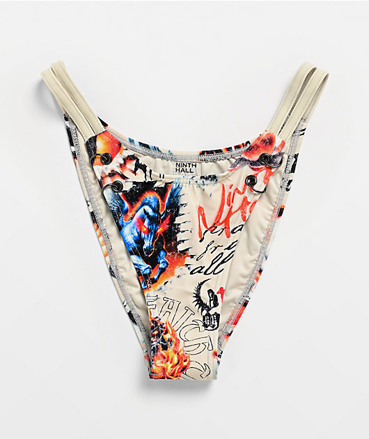 Ninth Hall Leslie White High Leg Bikini Bottom