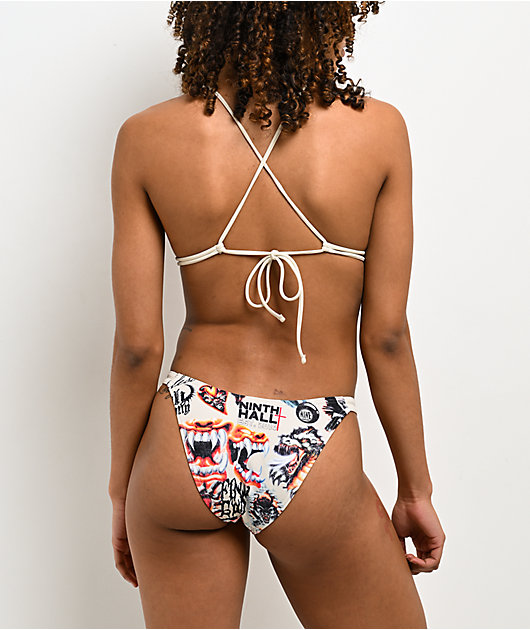 Ninth Hall Leslie White High Leg Bikini Bottom