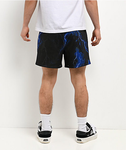 Ninth Hall Lightning Black Mesh Shorts | Zumiez