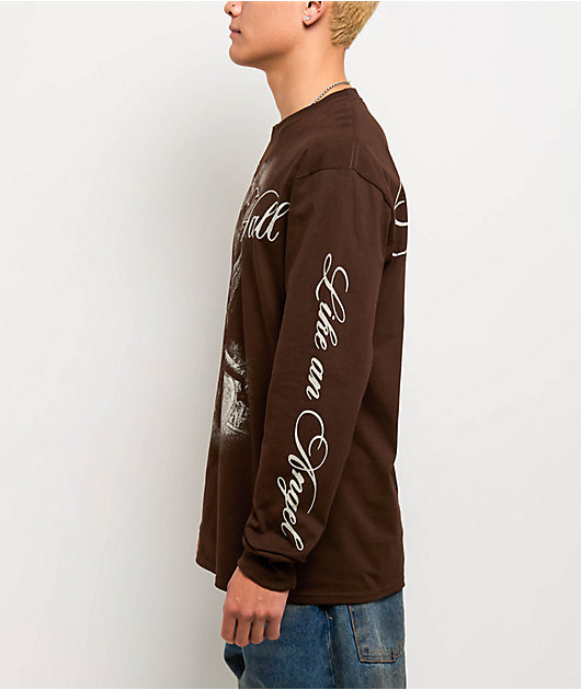Ninth Hall Like A Saint Brown Long Sleeve T-Shirt