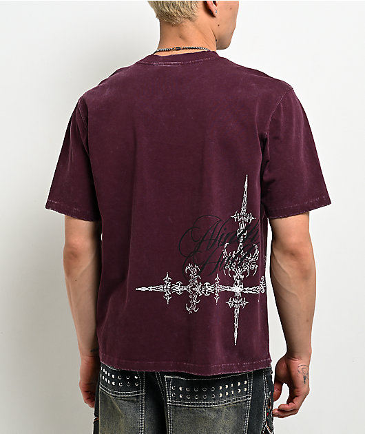Ninth Hall Little Helper Burgundy Wash Boxy T-Shirt