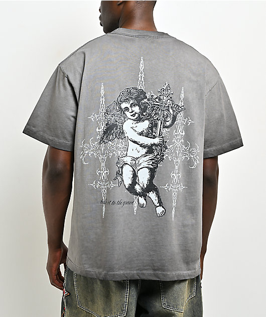 Ninth Hall Little Helper Charcoal Grey Wash T-Shirt