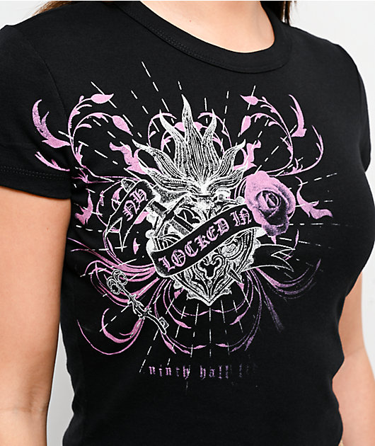 Ninth Hall Locked In Black Crop T-Shirt