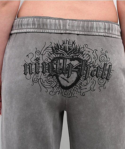 Ninth Hall Margo Snake Grey Wash Wide Leg Sweatpants