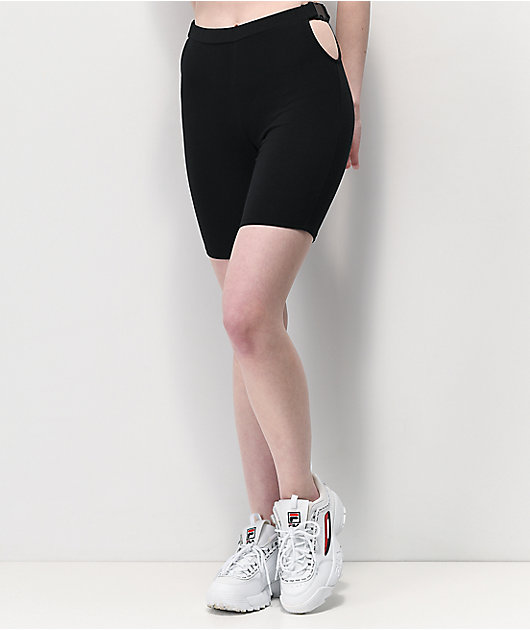 Ninth Hall Martie Buckle Black Bike Shorts