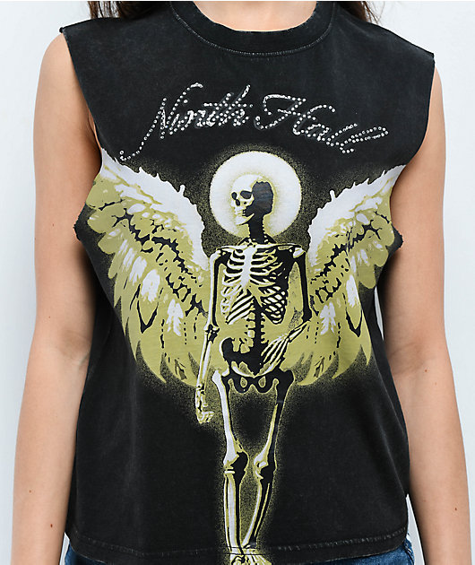 Ninth Hall Mattie Skeleton Black Wash Tank Top | Zumiez
