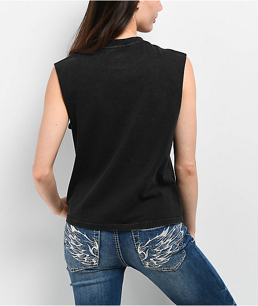 Ninth Hall Mattie Skeleton Black Wash Tank Top | Zumiez