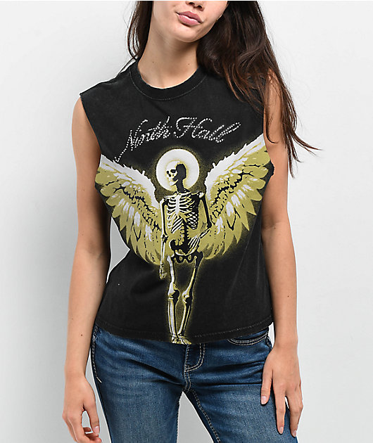 Ninth Hall Mattie Skeleton Black Wash Tank Top | Zumiez