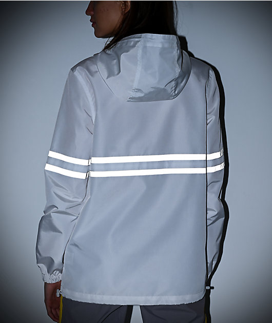 Ninth Hall Milas White & Reflective Striped Anorak Jacket