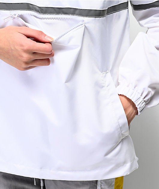 Ninth Hall Milas White & Reflective Striped Anorak Jacket