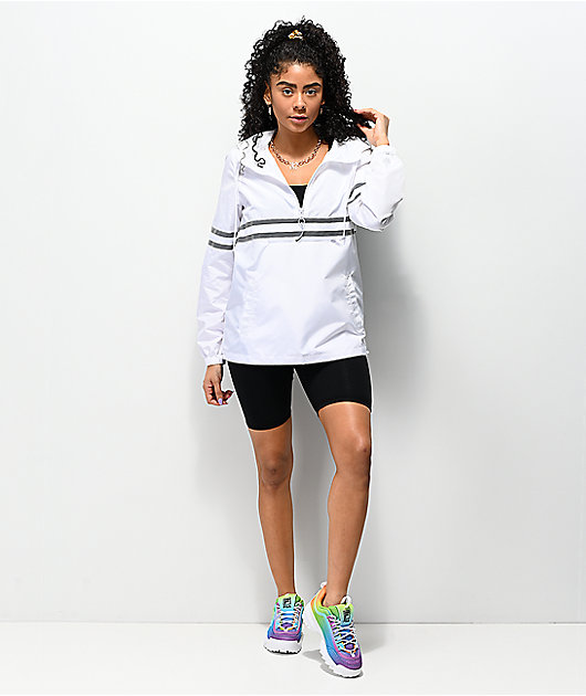 Ninth Hall Milas White & Reflective Striped Anorak Jacket
