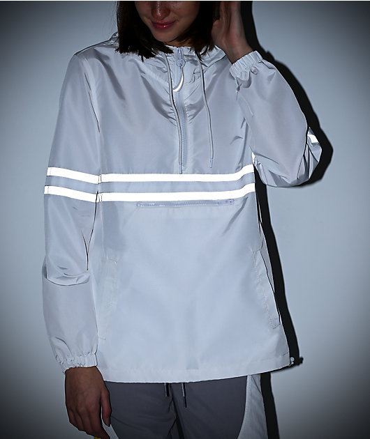 Ninth Hall Milas White & Reflective Striped Anorak Jacket